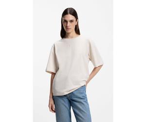 BOSS Camiseta oversize fit de algodón con logo estampado en relieve - StyleC_Enis_Small_Logo, 50523256 Natural XL