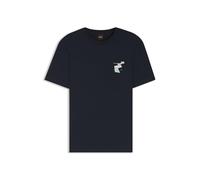 BOSS Camiseta de punto de algodón con ilustración estampada - StyleTe_Movement, 50561872 Azul oscuro XXL
