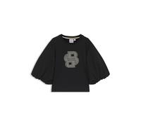 BOSS Camiseta para niños con mangas abullonadas y monograma Double B - StyleJ52424/09B04A, J52424 Negro 150