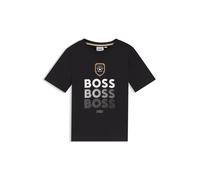 BOSS Camiseta para niños en algodón con ilustración de fútbol - StyleJ53253/10P04A, J53253 Negro 102
