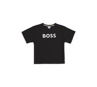 BOSS Camiseta para niños en algodón elástico con logo de efecto metálico - StyleJ51114/93608A, J51114 Negro 156