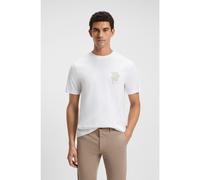 BOSS Camiseta regular fit de algodón con ilustración estampada - StyleTe_structure, 50554610 Blanco XXL