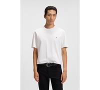 BOSS Camiseta regular fit de algodón con monograma Double B - StyleC-Taut 01, 50520298 Blanco XXL