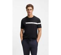 BOSS Camiseta regular fit de algodón elástico con raya con logo - StyleTee 2_IN, 50533523 Azul oscuro XL