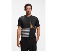 BOSS Camiseta regular fit - StyleTee Striped C1, 50576647 Negro L