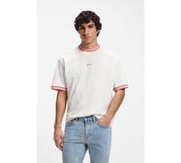 BOSS Camiseta relaxed fit de algodón con detalles a rayas - StyleTe_Blocks, 50561814 Blanco XXL