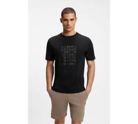 BOSS Camiseta relaxed fit en algodón interlock - StyleTee Print Striped CZ, 50574588 Negro M