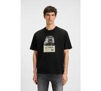 BOSS Camiseta relaxed fit en punto de algodón con logo estampado - StyleTe_Wagon, 50546958 Negro M