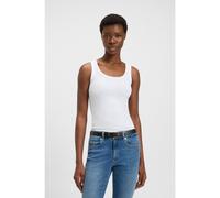 BOSS Camiseta sin mangas slim fit de algodón elástico con estructura de canalé - StyleC_Ematite, 50504245 Blanco S