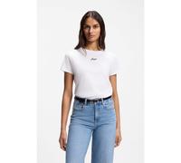 BOSS Camiseta slim fit de algodón con logo bordado en estilo manuscrito - StyleC_Elove_embro, 50554696 Blanco XS