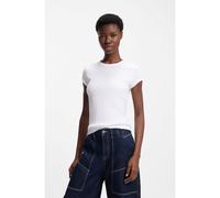 BOSS Camiseta slim fit de algodón elástico con logo bordado - StyleC_Ecute, 50554675 Blanco M