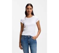 BOSS Camiseta slim fit de algodón elástico con logo bordado - StyleC_Ecute, 50554675 Blanco XS