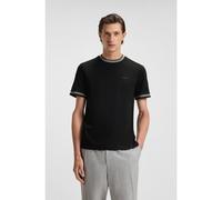 BOSS Camiseta slim fit de algodón mercerizado con ribetes en contraste - StyleH-Tessler 200, 50543858 Negro M