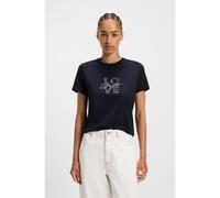 BOSS Camiseta slim fit en punto de algodón con logo de diseño - StyleC_Elogo_print19, 50551428 Azul oscuro S