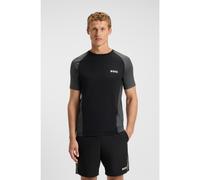 BOSS Camiseta slim fit en punto de malla con detalles en contraste - StyleTS_TOC Matchball, 50549511 Negro / Gris XL
