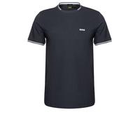 BOSS Camiseta de algodón elástico con rayas y logotipo - StyleTaul, 50521245 Azul oscuro XL