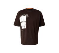 BOSS Camiseta 'Te_Wagon' marrón oscuro / blanco XL marrón oscuro / blanco