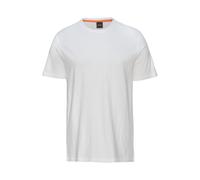 BOSS Camiseta regular fit de algodón flameado con detalle de logo - StyleTegood, 50508243 Blanco S
