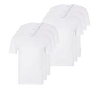 Boss Camisetas clásicas de Manga Corta para Hombre, algodón Puro, Cuello en V, Paquete de 6 Unidades, White100, XXL