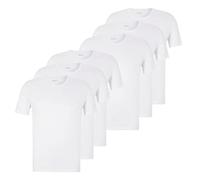 BOSS Camisetas clásicas de manga corta para hombre, algodón puro, cuello redondo, paquete de 6 unidades, 100 blanco., XL