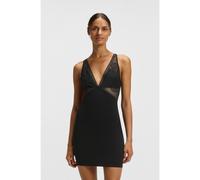 BOSS Camisón de modal elástico con apliques de encaje - StylePeony_Nightie, 50545570 Negro S