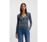 BOSS Cárdigan con cierre oculto en lana merina superfina - StyleFriva, 50544904 Azul L