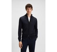 BOSS Cárdigan de lana virgen con cremallera - StyleH-Illarione, 50543153 Azul oscuro M
