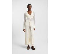 BOSS Cárdigan largo de punto con cuello - StyleC_Flooney, 50535494 Natural L
