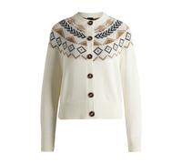 BOSS Cárdigan para equitación con estampado de punto - StyleAURELIA KNITWEAR CARDIGAN, B6W1008 Blanco L