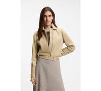 BOSS Cazadora de ante estilo bomber con monograma Double B - StyleSalene, 50552203 Beige claro 38