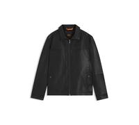 BOSS Cazadora de estilo camisa en piel de napa - StyleJorest, 50547511 Negro 48