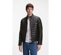 BOSS Cazadora de piel de napa con paneles guateados - StyleJonn2_IN, 50576057 Negro 52
