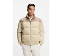 BOSS Cazadora de plumón en lana y cashmere con ribetes de ante - StyleL-Heath, 50550028 Beige claro XL