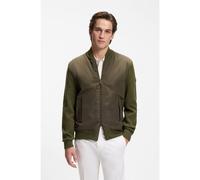 BOSS Cazadora híbrida en punto de algodón con cuello tipo bomber - StyleC-Levaio, 50565508 Oliva XL
