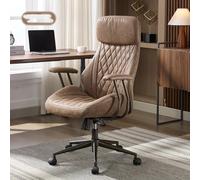 Boss Chair - Silla de oficina de ante americano con patas de acero, altura ajustable y respaldo giratorio, simple para uso doméstico u oficina