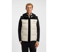 BOSS Chaleco con capucha repelente al agua con relleno de plumón - StyleOW_Block-X Vest HD, 50548711 Negro / Blanco XL
