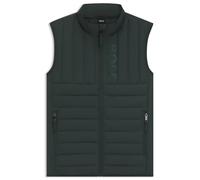 BOSS Chaleco impermeable para equitación con logo estampado vertical - StyleRUBEN LIGHT PUFFER VEST, B7M1403 Verde oscuro XS
