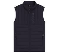 BOSS Chaleco impermeable para equitación con logo estampado vertical - StyleRUBEN LIGHT PUFFER VEST, B7M1403 Azul oscuro XS