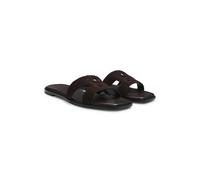 BOSS Chanclas de ante con monograma Double B cosido - StyleCharlize_SaMu10_SBHF, 50563333 Marrón oscuro 42
