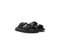 BOSS Chanclas de piel con dos tiras con hebilla - StyleFreyah_Slide_VCBK, 50542329 Negro 37
