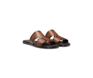 BOSS Chanclas de piel fabricadas en Italia - StyleKael_Slide_bure, 50539243 Marrón 43