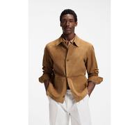 BOSS Chaqueta abotonada de ante con forro a cuadros - StyleC-Mandrian, 50563881 Marrón claro 52