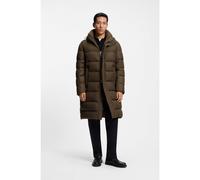 BOSS Chaqueta acolchada repelente al agua con capucha y silueta larga - StyleH-Cenuto, 50540474 Marrón oscuro 58