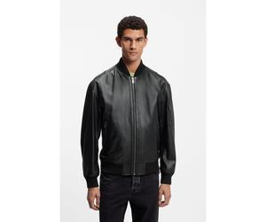 BOSS Chaqueta bomber de piel con bolsillo en la manga - StyleJakri, 50552151 Negro 52