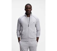 BOSS Chaqueta de algodón elástico con cremallera y ribetes en contraste - StyleMix&Match Jacket Z, 50515307 Gris claro 4XL