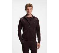 BOSS Chaqueta de algodón elástico con cremallera y ribetes en contraste - StyleMix&Match Jacket Z, 50515307 Marrón oscuro XXXL