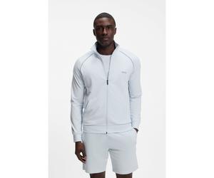BOSS Chaqueta de algodón elástico con cremallera y ribetes en contraste - StyleMix&Match Jacket Z, 50515307 Celeste L