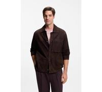 BOSS Chaqueta de ante con cierre de botones automáticos - StyleC-Molot, 50558651 Marrón oscuro 56