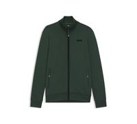 BOSS Chaqueta de equitación con cremallera y ribetes con rayas de la marca - StyleSAMMY FUNCTIONAL CARDIGAN, B7M1202 Verde oscuro L