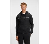 BOSS Chaqueta de felpa de rizo de algodón con raya y logo - StyleAuthentic Jacket H, 50550571 Negro M